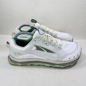 Altra Lone Peak 6 White Green Trail Running Hiking Shoes Women's Size 9